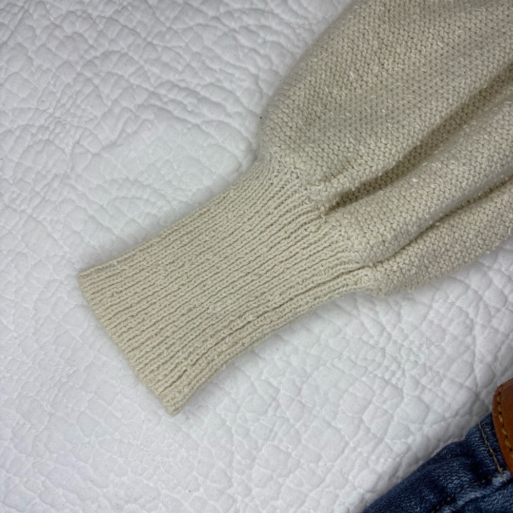 Promesa Cream Knit Sweater Fall Capsule Wardrobe Balloon Sleeves | Women’s S - Picture 12 of 12